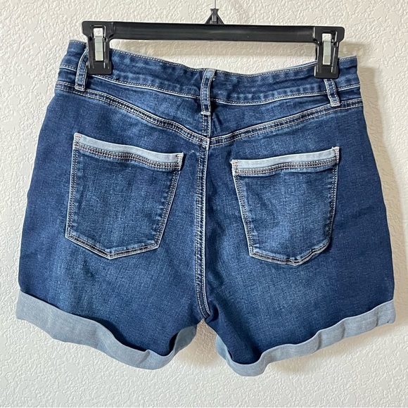 White House Black Market Short Dark Blue Jean Stretch Denim Shorts Size 4 - Picture 2 of 10